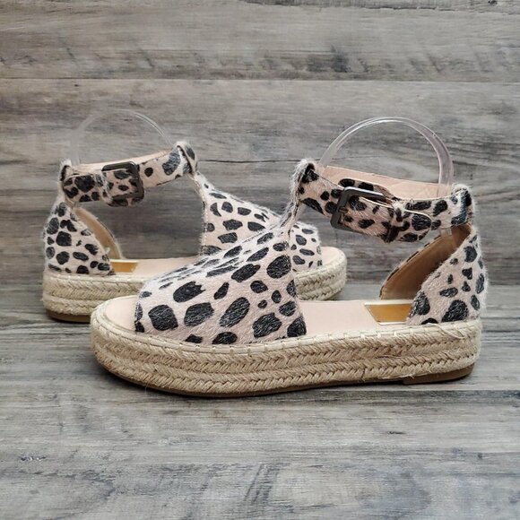 ❤️ 283 BellaMarie Moira Animal Print Brown Leopard Ankle-Strap Espadrille Sandal - Picture 5 of 12